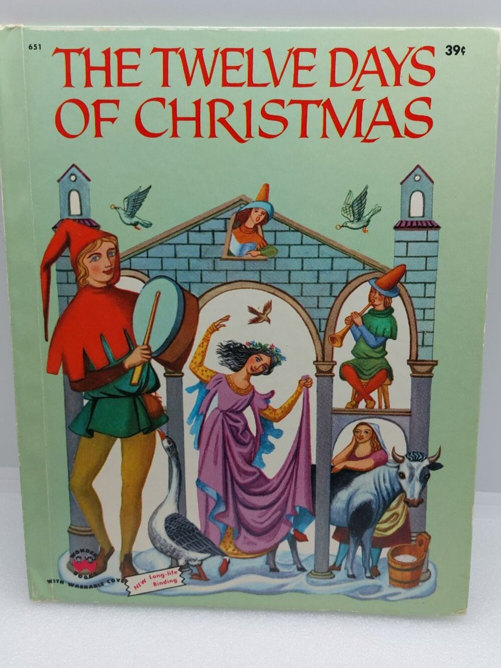 Vintage 1956 The Twelve Days Of Christmas Children's Book by Wonder Books